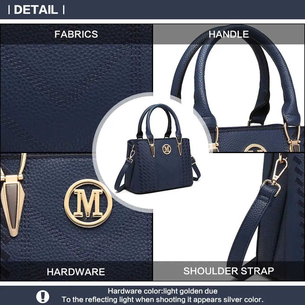 Miss Lulu WOMEN'S Handbag, Lychee Pattern Medium Handle bag, High Quality Knit Elegant Shoulder bag