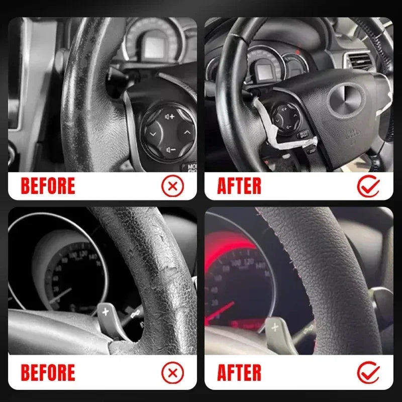 Car Steering Wheel Restoration Paste Black Plastic Parts Coating Enhanced Shine Restores Cracks Remove Scratches And Oxidation