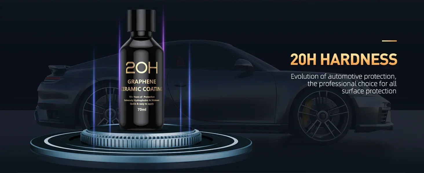 Graphene Ceramic Coating 20H/12H with Self Healing and UV Track Technology Car Detailing Professionals 10+ Years of Protection