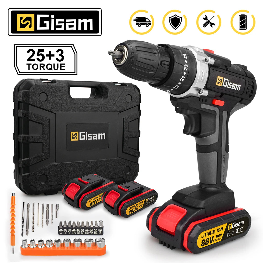 Trapano a percussione senza fili da 21V Avvitatore elettrico Trapano a percussione elettrico Mini trapano a mano senza fili Utensili elettrici con batteria agli ioni di litio
