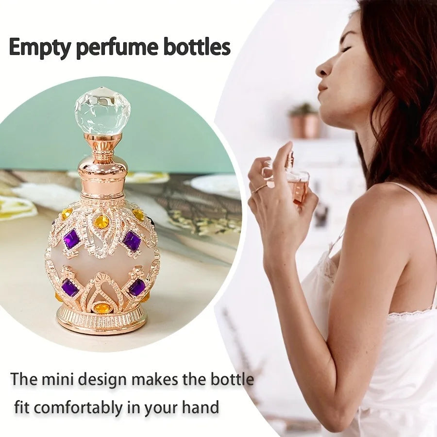 1 STKS Luxe Parfumfles Essentiële Olie Fles 15ml Lege Fles Opbergfles Cadeau Glazen Parfumfles Draagbare Flesjes