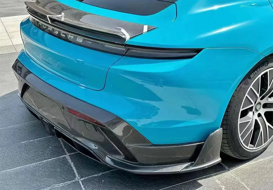 For Porsche Taycan Carbon fiber Diffuser rear bumper diffuser spoiler rear lip Shunt Car parts MS style upgrade body kit