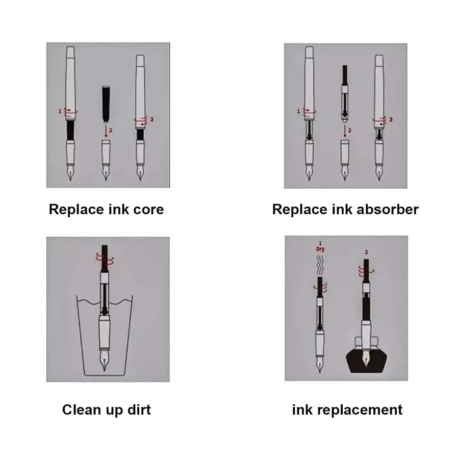 1-100 Stks/Set Retro Metalen Vulpen Vervangbare Inkt Elegant Cadeau voor Schrijven Briefpapier Kantoor Schoolbenodigdheden
