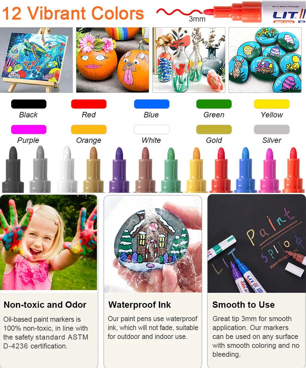 Car Scratch Repair Pen Auto Touch Up Paint Pen Fill Remover Vehicle Rubber Tyre CD Metal Permanent Paint Marker for Car Styling