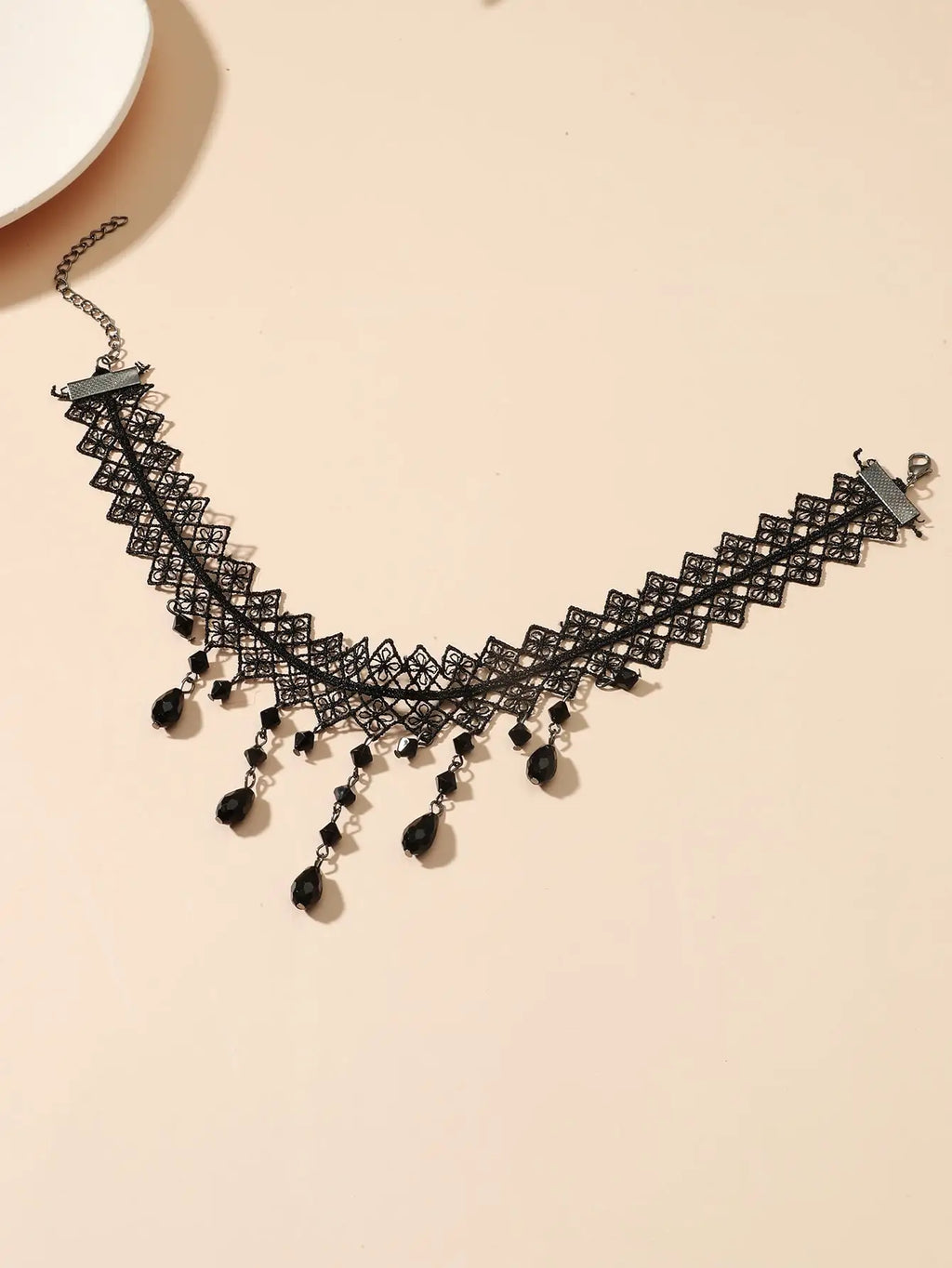 1 St. Dames Prachtige Zwarte Kant Kristal Kleur Bloem Ketting Strand Reizen Vakantie Mode Klassieke Gepersonaliseerde SieradenAvondkleding