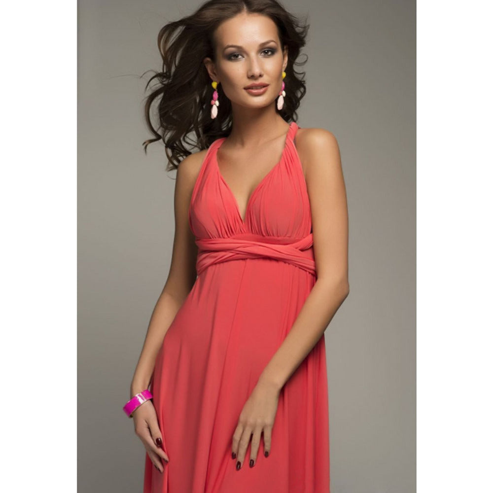 Sexy Vrouwen Multiway Wrap Convertible Boho Maxi Club Rode Bandage Lange Jurk Feest Bruidsmeisje Infinity Robe Longue Femme