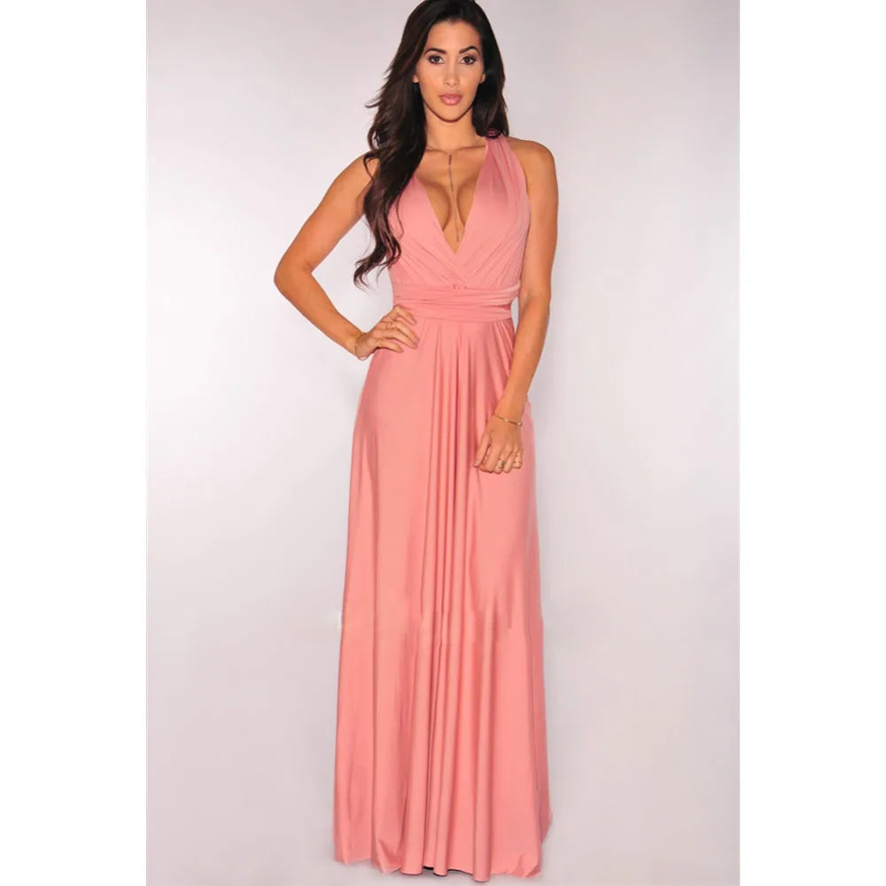 Sexy Vrouwen Multiway Wrap Convertible Boho Maxi Club Rode Bandage Lange Jurk Feest Bruidsmeisje Infinity Robe Longue Femme