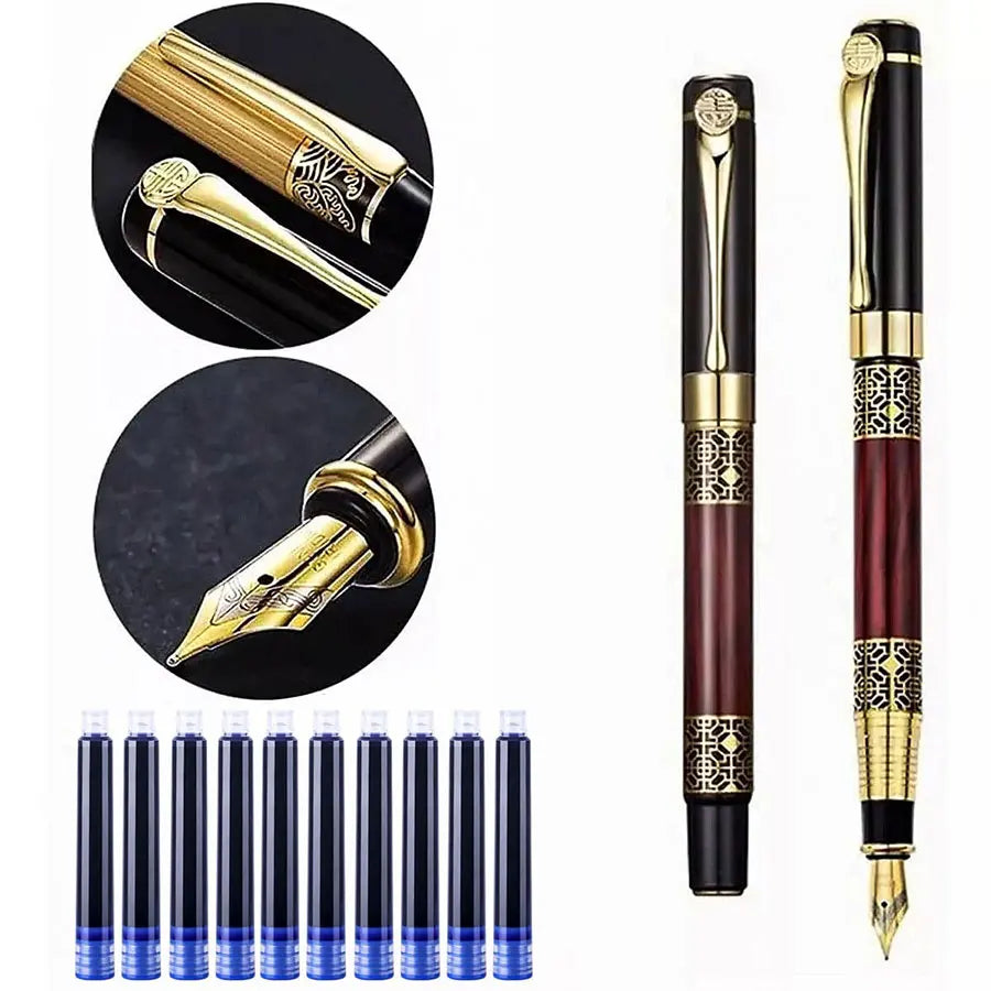 1-100 Stks/Set Retro Metalen Vulpen Vervangbare Inkt Elegant Cadeau voor Schrijven Briefpapier Kantoor Schoolbenodigdheden