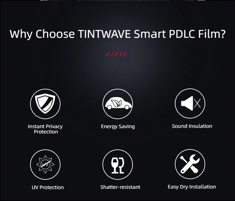 TINTWAVE 2PCS Light Black VLT20 Electric Window Tint PDLC Film 12V Remote Dimming Switchable Kit