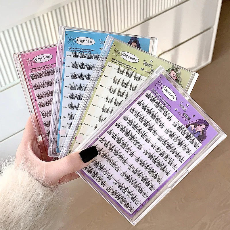 Gege Bear Lijmloze Valse Wimpers - Eenvoudige 3-Staps Applicatie, Natuurlijke Look, Perfect voor Beginners met Zonnebloem Desig