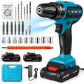 Trapano avvitatore a impulsi a batteria da 21V, Cacciavite elettrico, Martello perforatore elettrico, Mini trapano manuale senza fili, Utensili elettrici con batteria agli ioni di litio