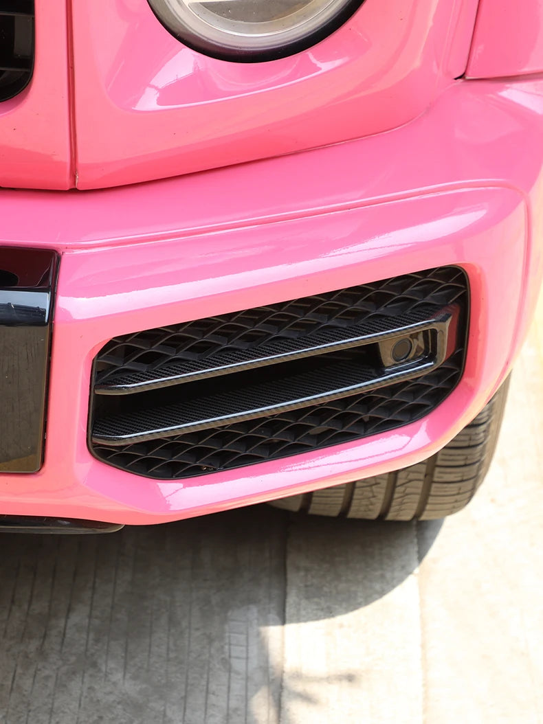 Fit For Mercedes G-Class W464 W463A G63 AMG 2019-2023 Real Carbon Fiber Front Fog Light Lamp Cover Trim Frame Car Accessories