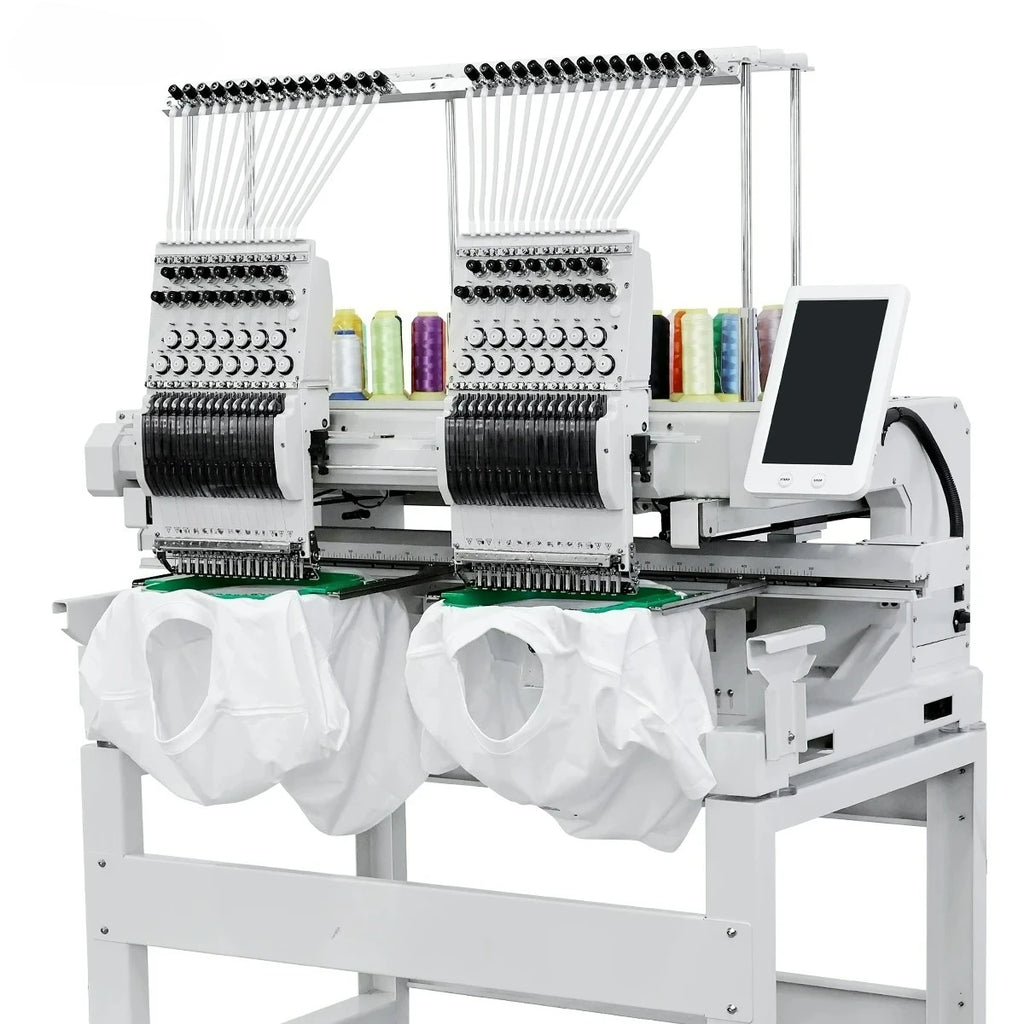 Macchina da ricamo professionale personalizzata a 2 teste per uso commerciale e industriale