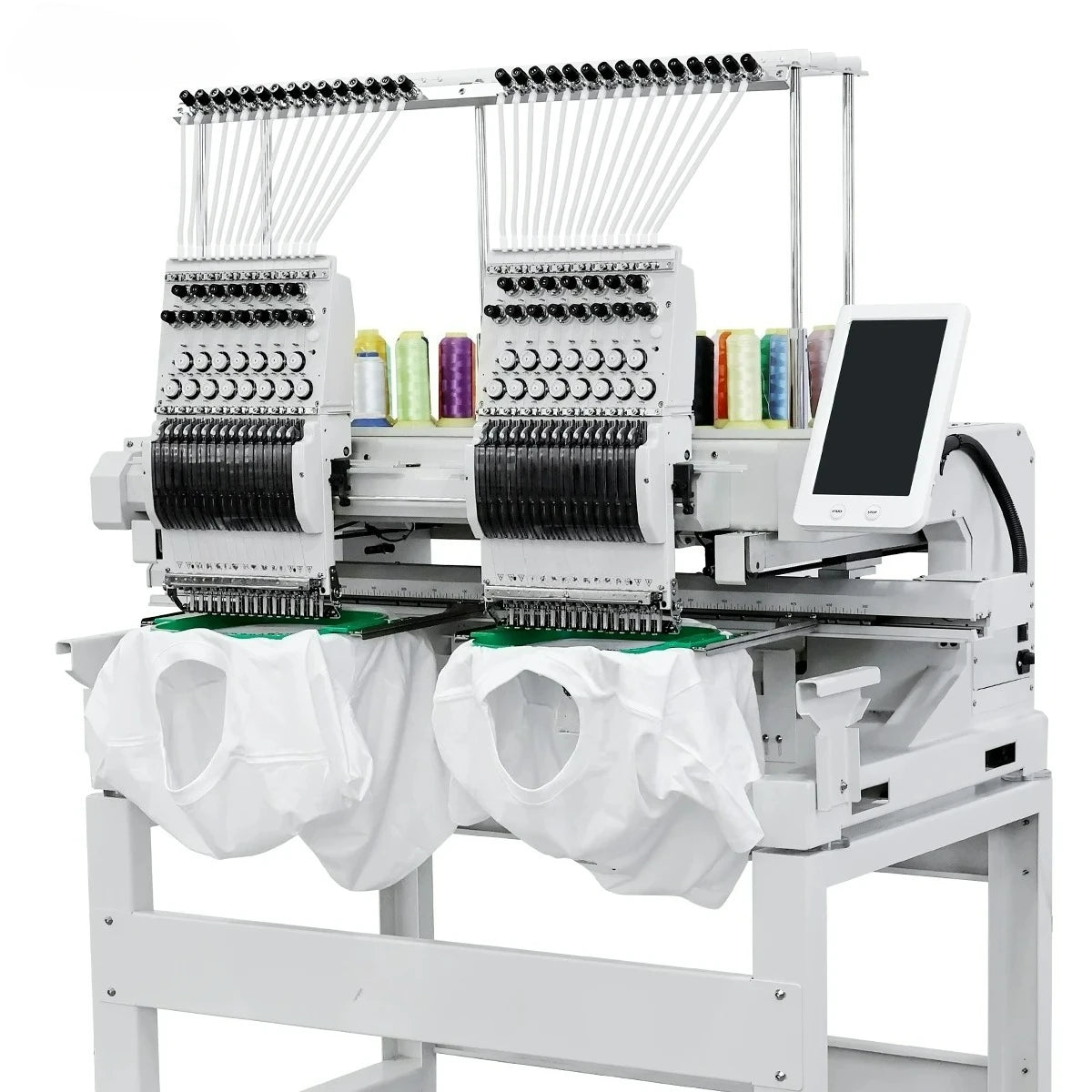 Macchina da ricamo professionale personalizzata a 2 teste per uso commerciale e industriale