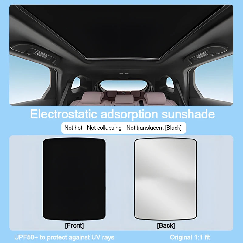For Porsche Taycan Type 9J1 2019-2024 2022 Car Electrostatic Suede Silicone Sunshade Glass Sun Shade Protection Sunroof Cover