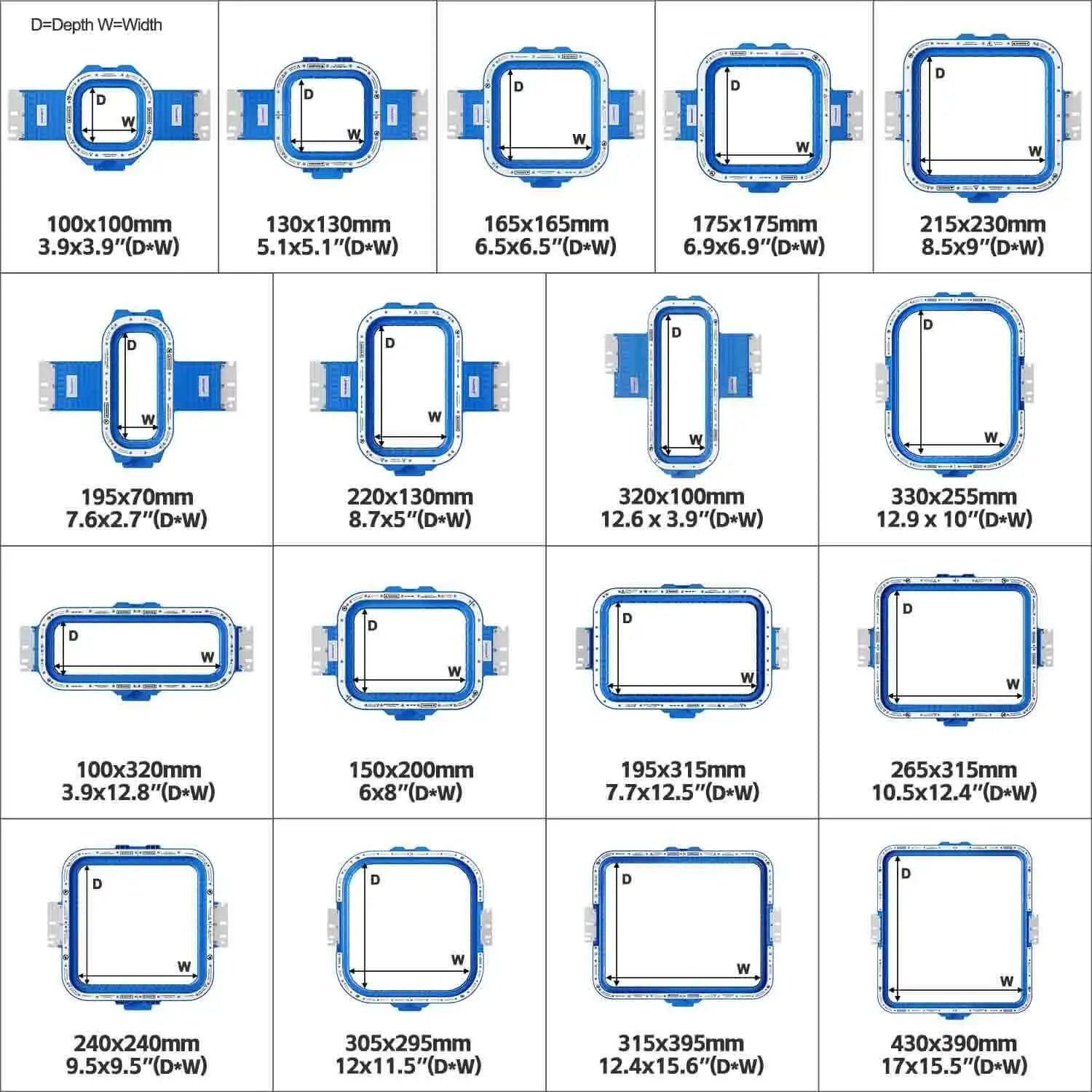 Telai magnetici per Ricoma TC1501 EM1010 MT-1501 ecc. Macchina da ricamo Telaio magnetico Ricoma Mighty Hoop per macchina da ricamo