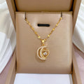 ZAKOL Collana Classica Color Oro in Acciaio Inossidabile da Donna Collane con Pendente a Cuore Geometrico in Zircone Brillante Gioielli Regalo