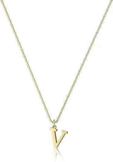 Collana con pendente in acciaio inossidabile placcato oro con lettere dell'alfabeto dalla A alla Z per donna, collane con iniziale a catena e girocollo, gioielli