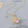 SUNSLL Sacro Cuore Rosso Croce Zircone Cubico Ciondoli Collane Lusso Donne Placcato Oro Romantico Amore Anniversario Gioielli Regalo