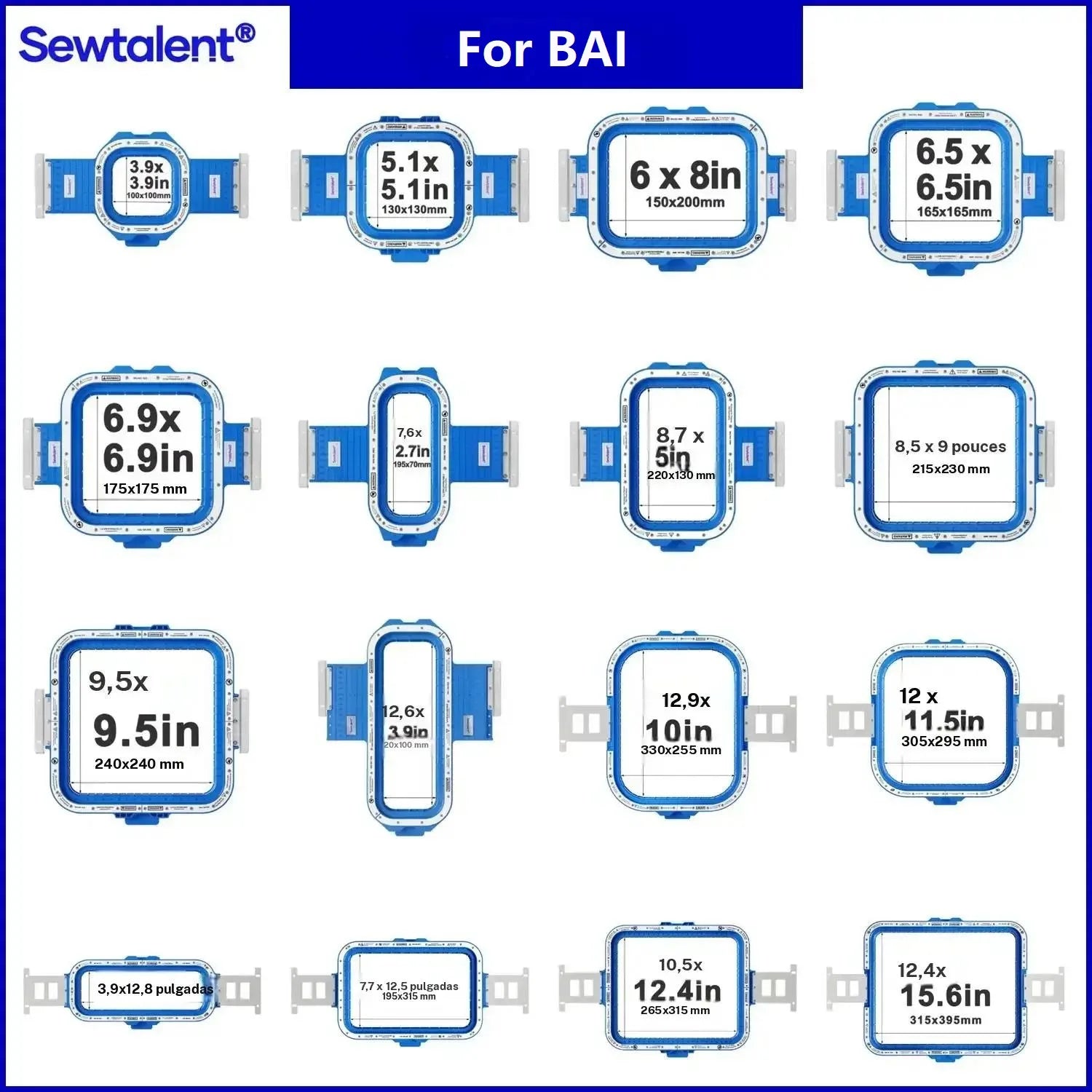 Telaio magnetico per ricamatrice BAI Magnetic Frame For BAI MIRROR Vision Telaio Mighty Hoop Cerchi da ricamo