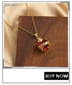 SUNSLL Nuovo zircone cubico placcato oro Smeraldo Sacro Cuore Fiamma Spina Croce Collana Alla moda Versatile Gioielli da donna Regalo