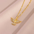 Nuove Collane con Pendente Fenice Vintage Placcate Oro 18K Scintillante per Donne Stile Retrò Catena da Collo in Acciaio Inossidabile per l'Uso Quotidiano Femminile