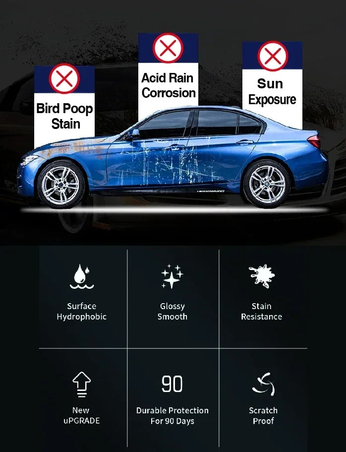 Automotive ceramic nano coating liquid is suitable for Toyota crystal hydrophobic layer polishing paint car polishing coating