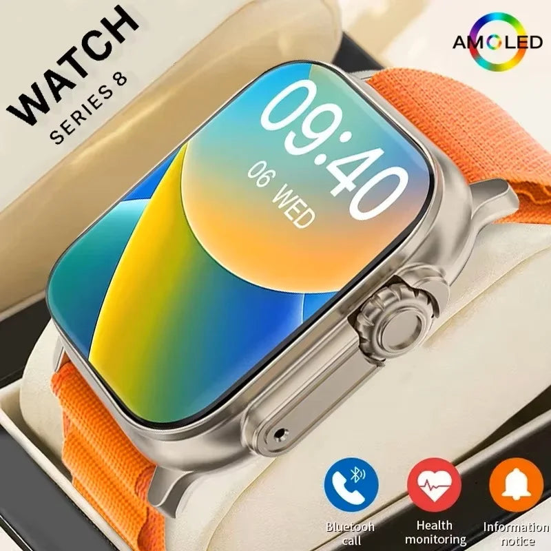 Nuovo Smartwatch Uomo 49mm Serie 8 Schermo AMOLED 2.3" NFC Bussola Impermeabile Per Apple Watch IWO Ultra 8 Smartwatch 2025 Android