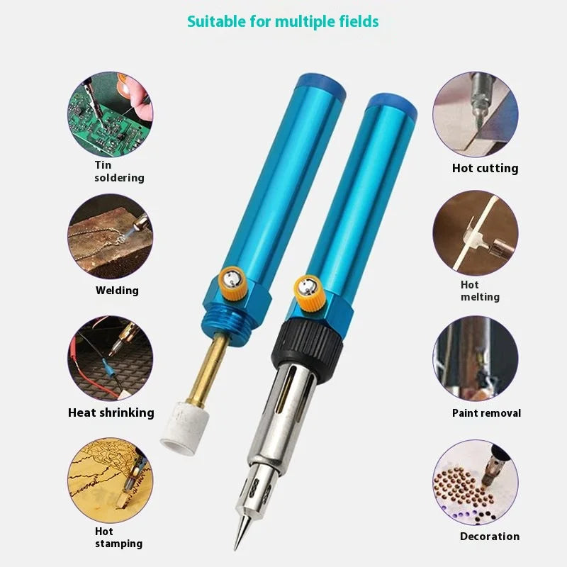 Draagbare gas soldeerbout set, geschikt voor doe-het-zelf projecten, technische reparaties en elektrisch onderhoud.