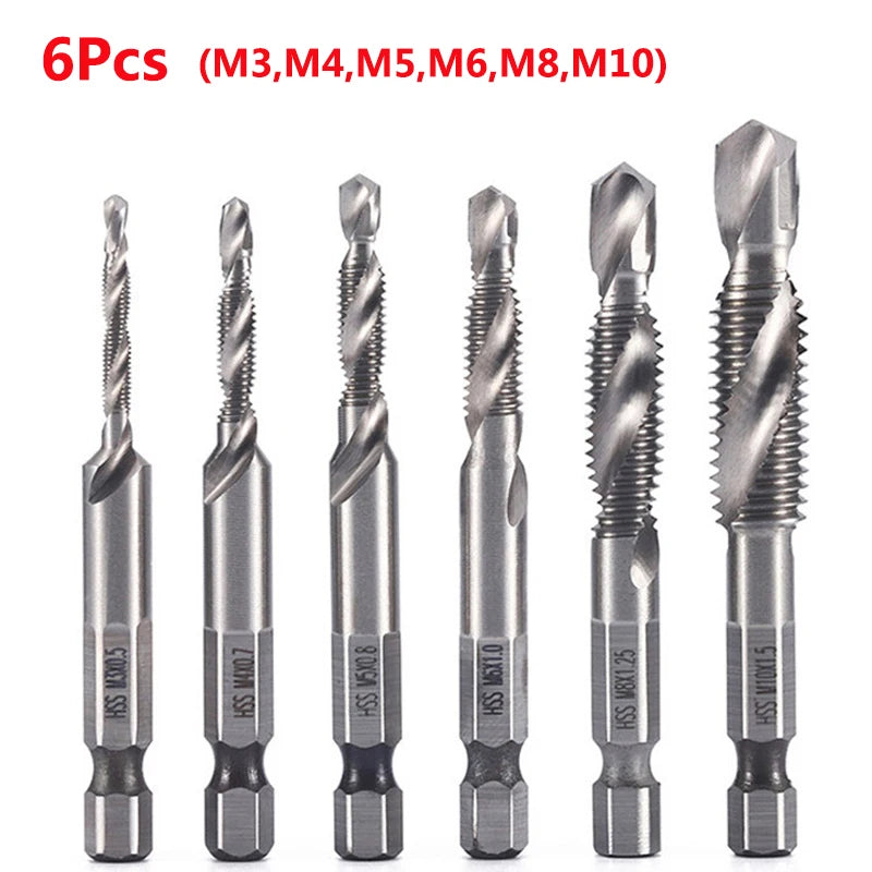 Punte da trapano SIQICNC con filetto per viti HSS placcate in titanio maschi metrici composti per macchine a vite M3 M4 M5 M6 M8 M10 Utensili a mano