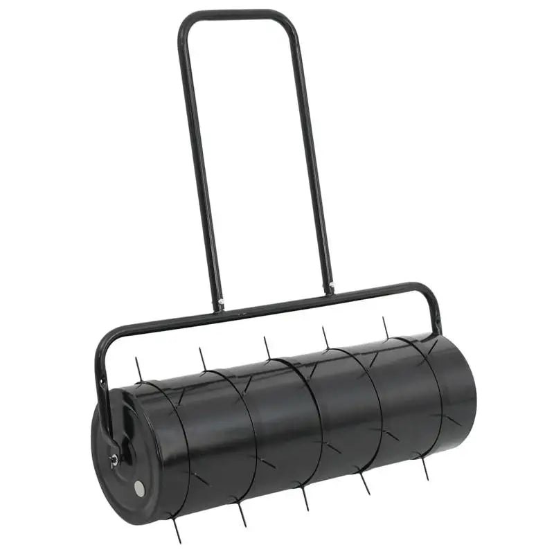 Rullo Compressore Manuale da 63 Litri Nero. Questo rullo per prato con manico è realizzato in acciaio resistente, ha una grande capacità ed è facile da riempire con la sabbia. Anche la sigillatura e lo svuotamento sono comodi.