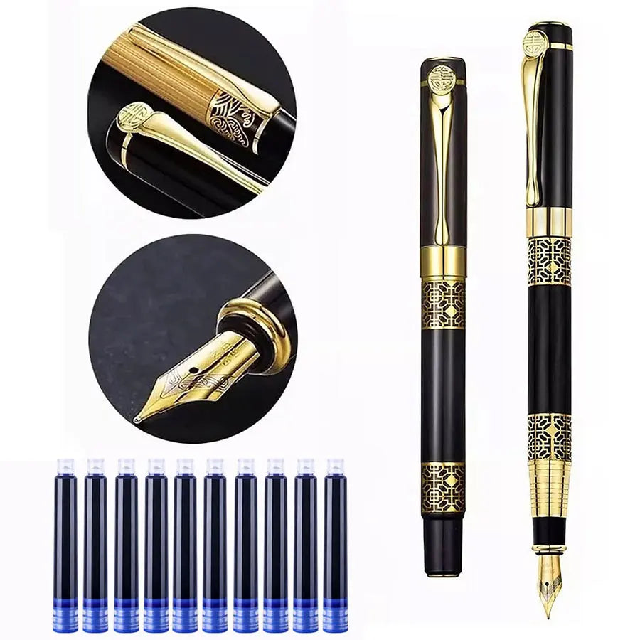 1-100 Stks/Set Retro Metalen Vulpen Vervangbare Inkt Elegant Cadeau voor Schrijven Briefpapier Kantoor Schoolbenodigdheden
