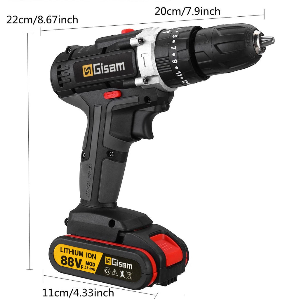 Trapano a percussione senza fili da 21V Avvitatore elettrico Trapano a percussione elettrico Mini trapano a mano senza fili Utensili elettrici con batteria agli ioni di litio