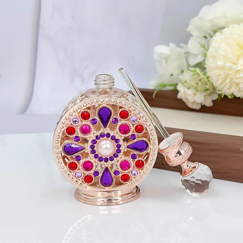 12ML Parfumflesje Metaal Leeg Flesje Essentiële Olie Parfum Dispenser Glazen Fles Luxe Geschenken Reizen Draagbaar Parfumflesje