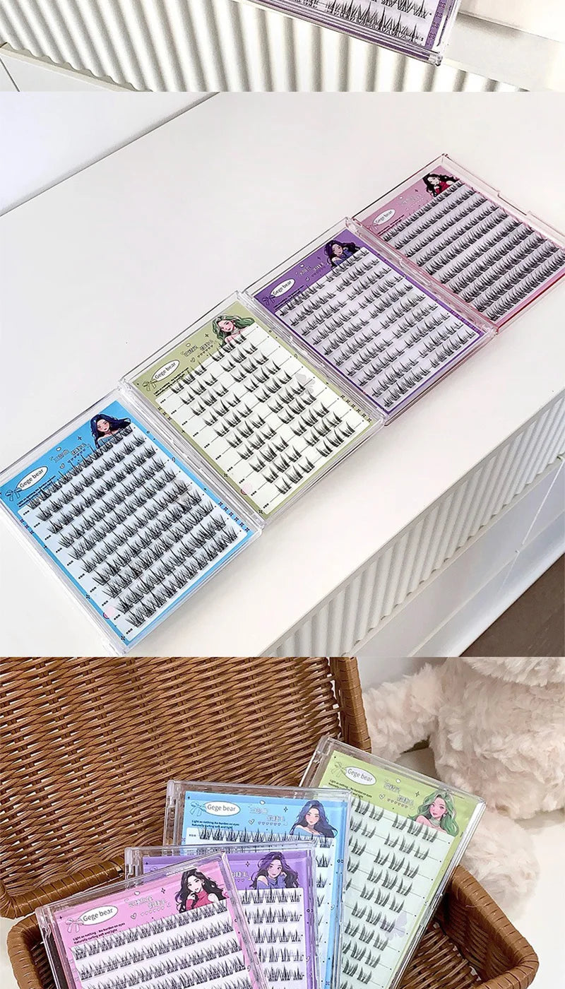 Gege Bear Lijmloze Valse Wimpers - Eenvoudige 3-Staps Applicatie, Natuurlijke Look, Perfect voor Beginners met Zonnebloem Desig