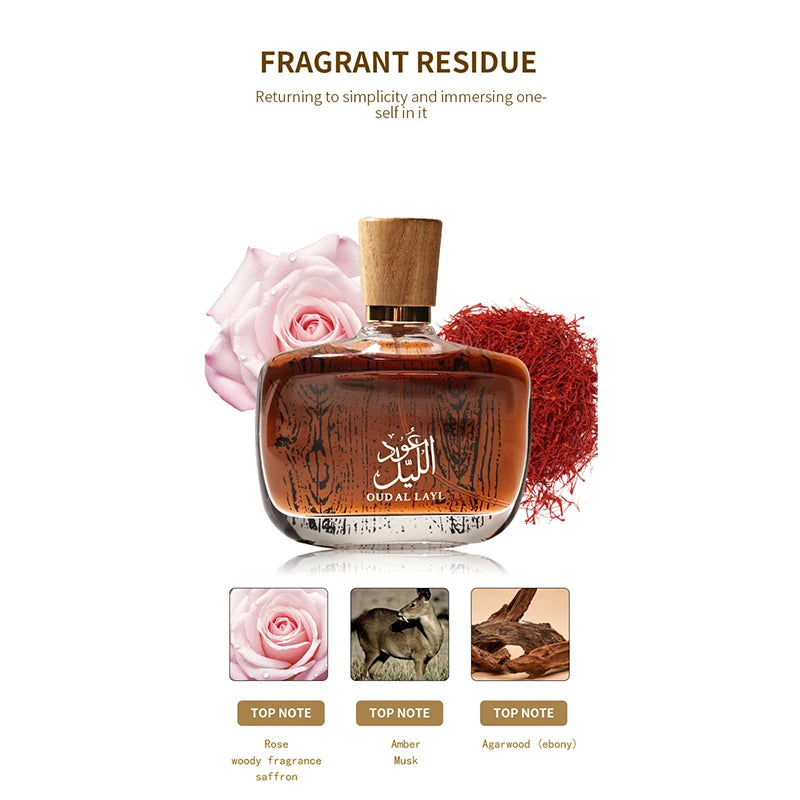 Profumo Arabo al Sandalo Classico Agarwood e Irresistibile Muschio Fragranza a Lunga Durata Elegante Affascinante Legnoso Eau De Parfum