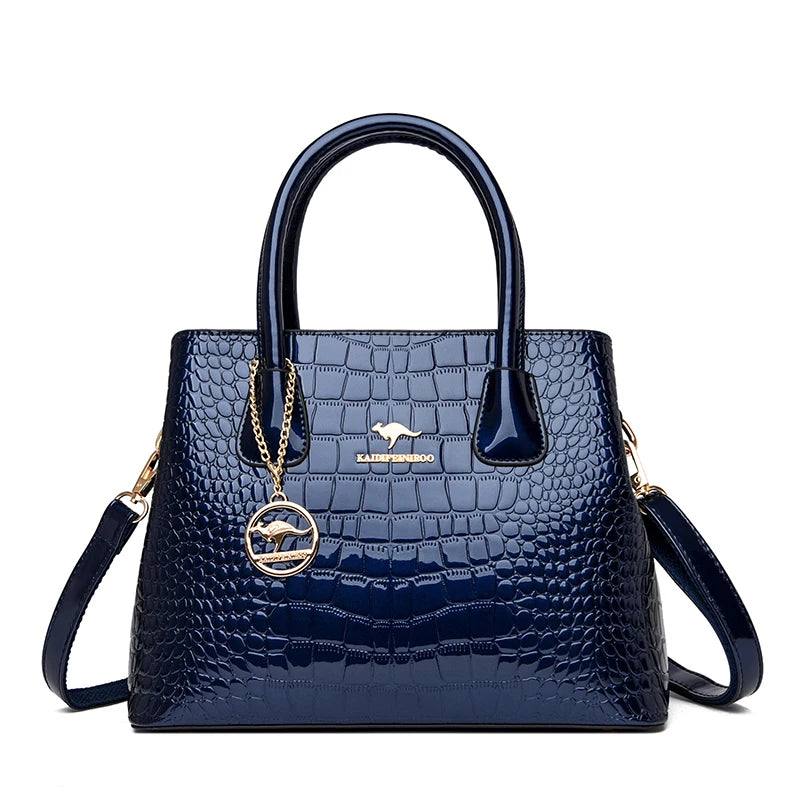 2024 Luxury Designer Handbag Brand Ladies Crocodile Patterned Patent Leather Tote Bag Crossbody Shoulder Bags For Women Bolsos