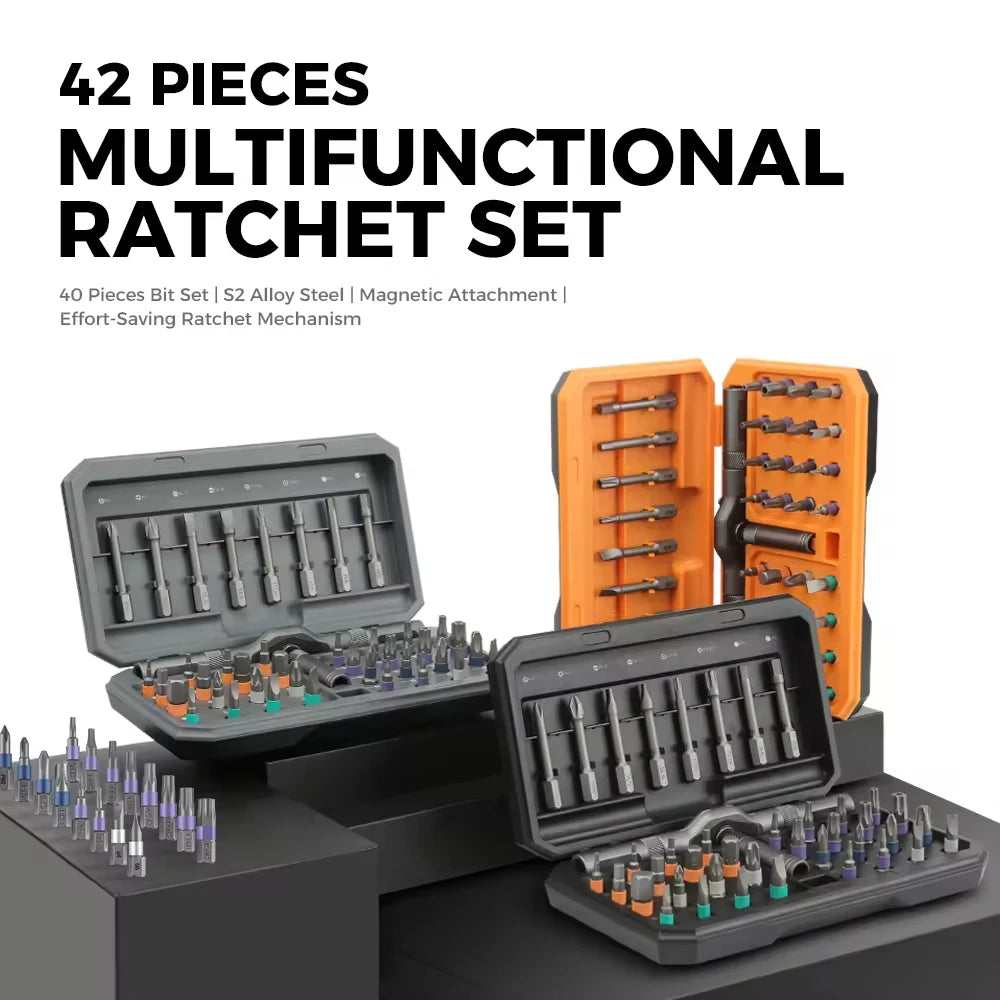 Set di cacciaviti a cricchetto magnetici senza fili 42 in 1 portatile mini maniglia kit di attrezzi di precisione per la riparazione domestica