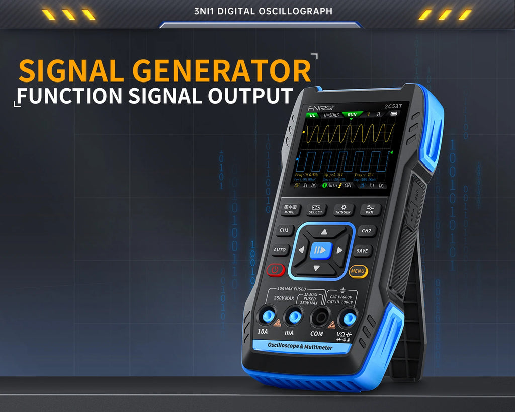 FNIRSI 2C23T 2C53T Upgrade 50MHz Handheld Digitaal Oscilloscoop Multimeter Signaalgenerator 3 in 1 Dual-channel Autogereedschap