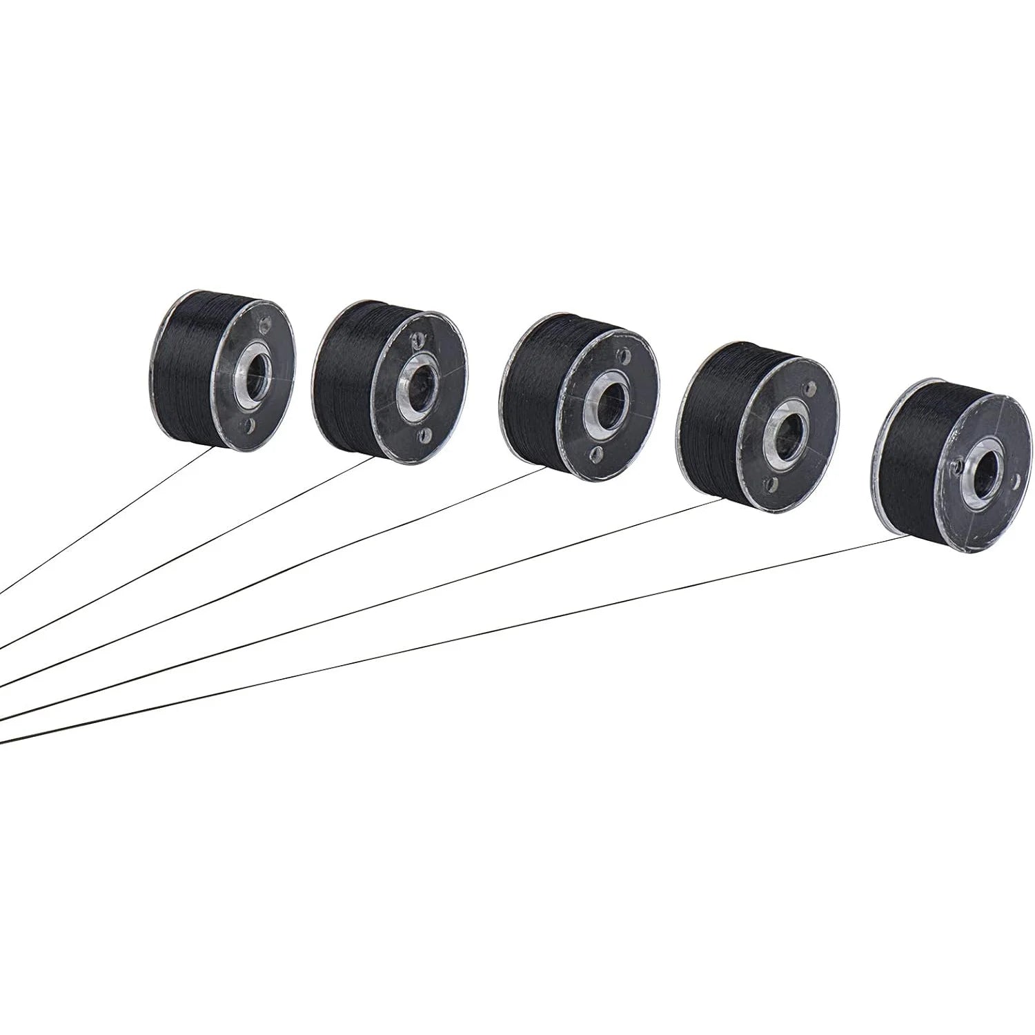 Simthread Set 144 Bobine Preavvolte con Lati in Plastica Filo da 60wt Taglia A Taglia L Bianco e Nero per Macchine da Ricamo e Cucito