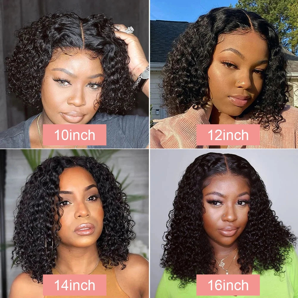 Parrucche Bob 13x6 Ondulate Pretagliate Senza Colla, Parrucche Glueless 7x5 Ricce in Capelli Veri Pronte da Indossare, Parrucche Frontali in Pizzo Pre-epilate per Donne