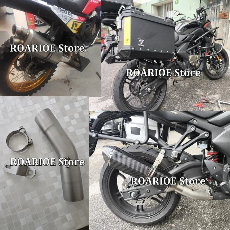 Slip On For VOGE 300DS 800 Rally 2020 - 2025 2026 Motorcycle Exhaust Modify Middle Link Pipe Connect 51MM Muffler Esacpe GP Moto