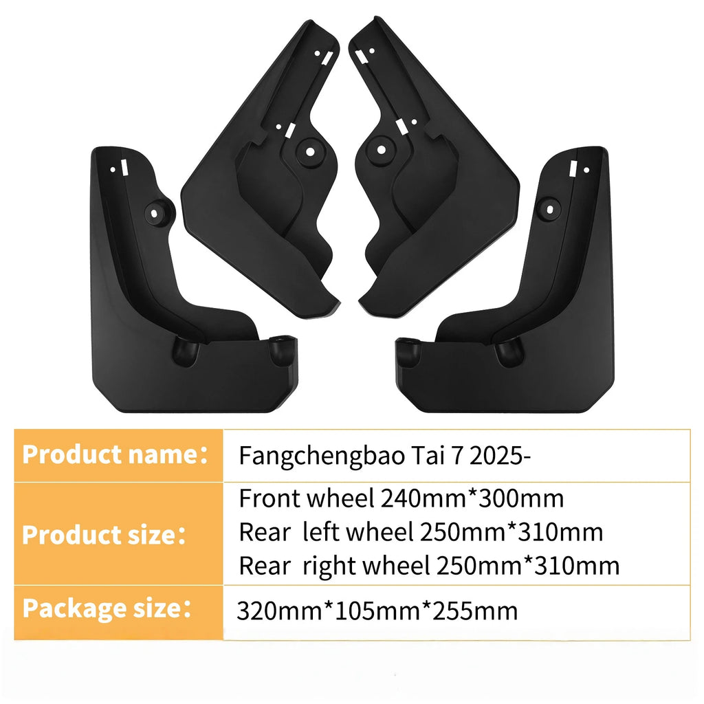 For BYD Equation Leopard Titanium Fangchengbao Tai 7 2025 Car Tire Fender Splash Guard Front and Rear Wheel Fender Auto Parts