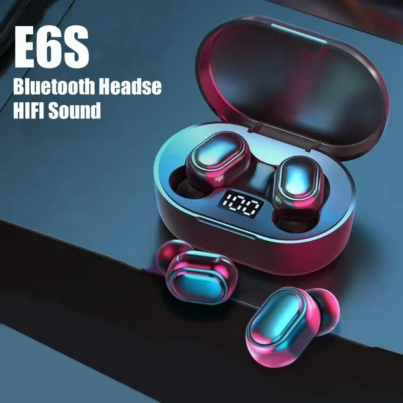 Auricolari wireless E6S, cuffie Bluetooth, cuffie da gaming, auricolari sportivi TWS E7S con cancellazione del rumore per IOS Android