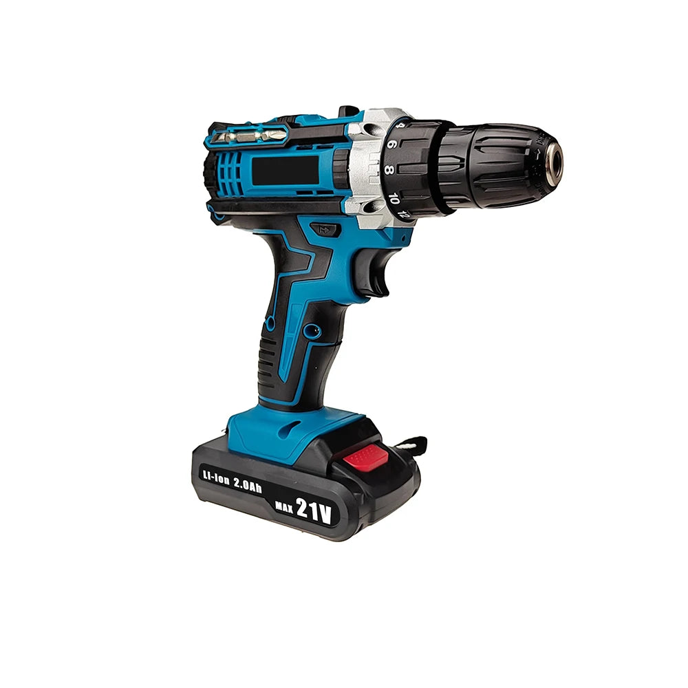 Trapano avvitatore a percussione senza fili 21V, cacciavite elettrico, martello elettrico, batteria ricaricabile agli ioni di litio, trapano portatile, utensili elettrici