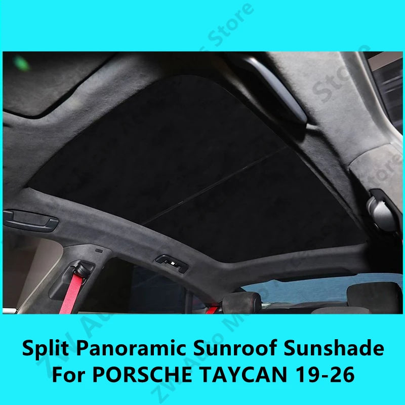 For PORSCHE TAYCAN 19-26 Split Panoramic Sunroof Sunshade,Car Interior Thermal Insulation And Sun Protection Accessories Refit