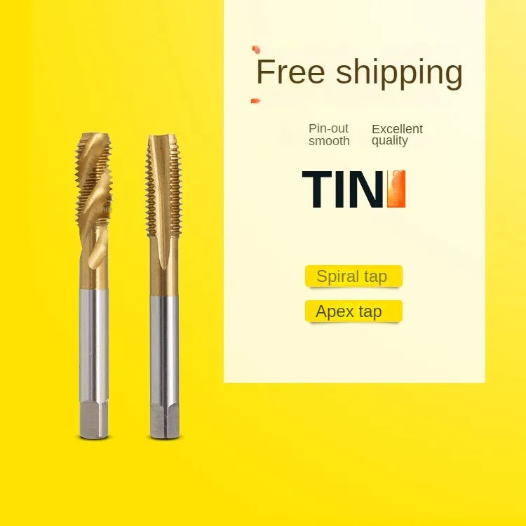 Titantium gecoate spiraaltap extrusietap puntentap m2m2.5m3m4m5m6m8m10m12m14m16m18m20m22m24