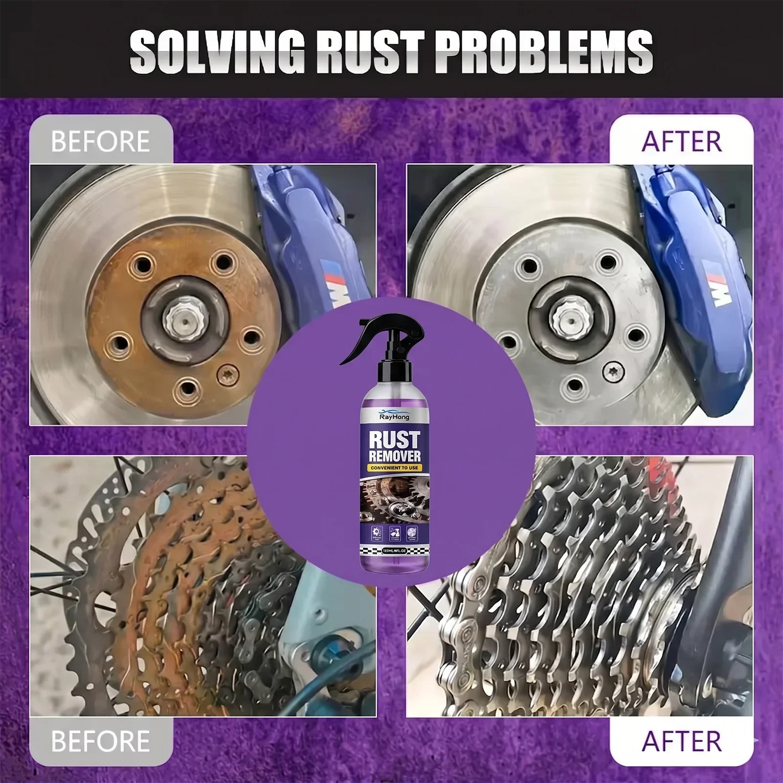 2026 NEW Long Lasting Anti-Rust Spray For Car Metal Surfaces Effective Rust Removal Agent For Wheels Brake Drums Tools 1-22