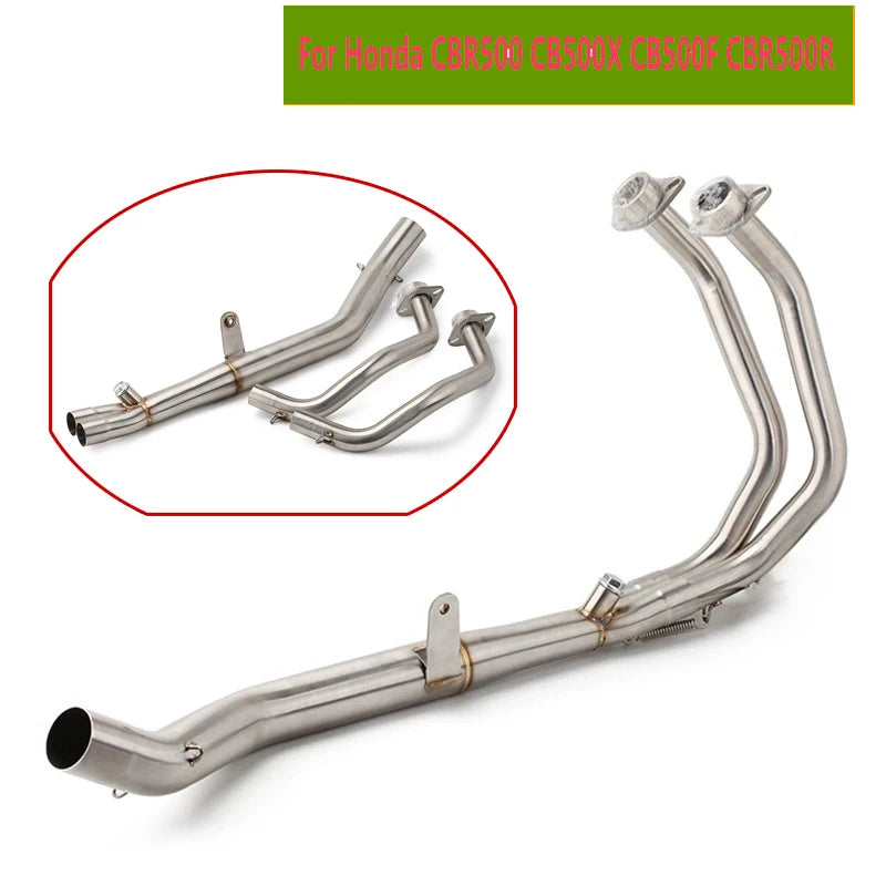 Motorcycle Exhaust Escape Front Middle Tube Link Pipe Slip On For Honda CBR500 CB500X CB500F CBR500R CBR 500 2013-2022