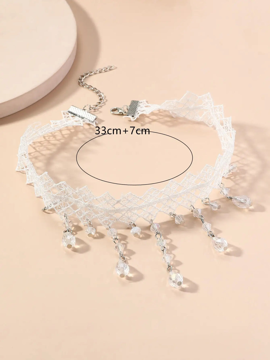 1 St. Dames Prachtige Zwarte Kant Kristal Kleur Bloem Ketting Strand Reizen Vakantie Mode Klassieke Gepersonaliseerde SieradenAvondkleding